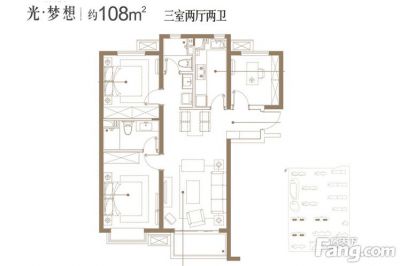 西安,西安家裝,西安家裝設(shè)計(jì),西安小戶型設(shè)計(jì)公司,裝修方案戶型：3居室108平米3